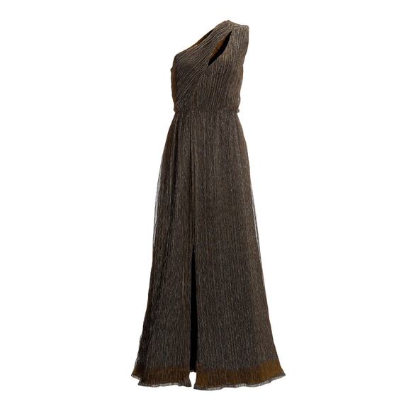 NWT Boston Proper Womens Shimmer Metallic One Shoulder Long Gown Dress Size 8 - Picture 1 of 3